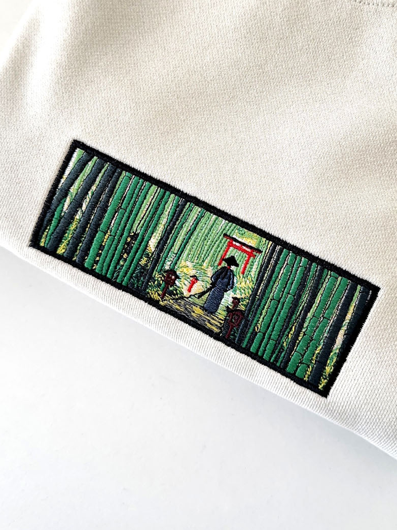 Samurai near a Torii Gate in a Bamboo Grove