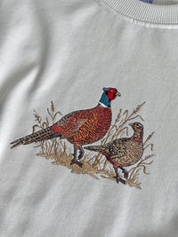 embroidered pheasant sweatshirt countryside outfit hunting style bird shirt