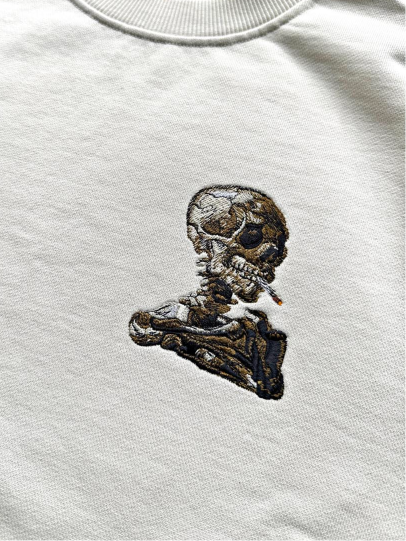 Skull of a Skeleton with Burning Cigarette (small)