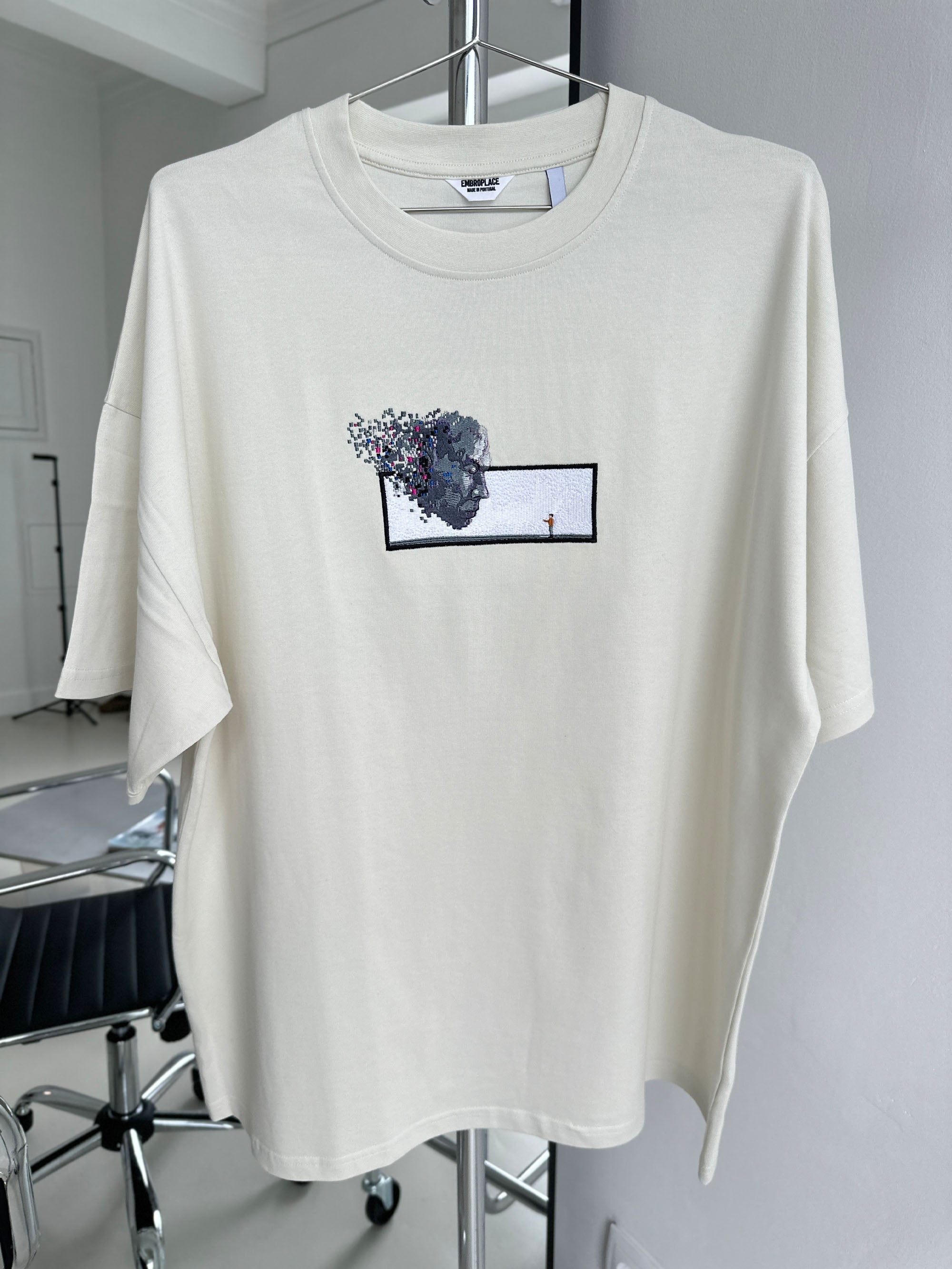 Artificial Intelligence And Human T-shirt Premium Oversized Vintage White L