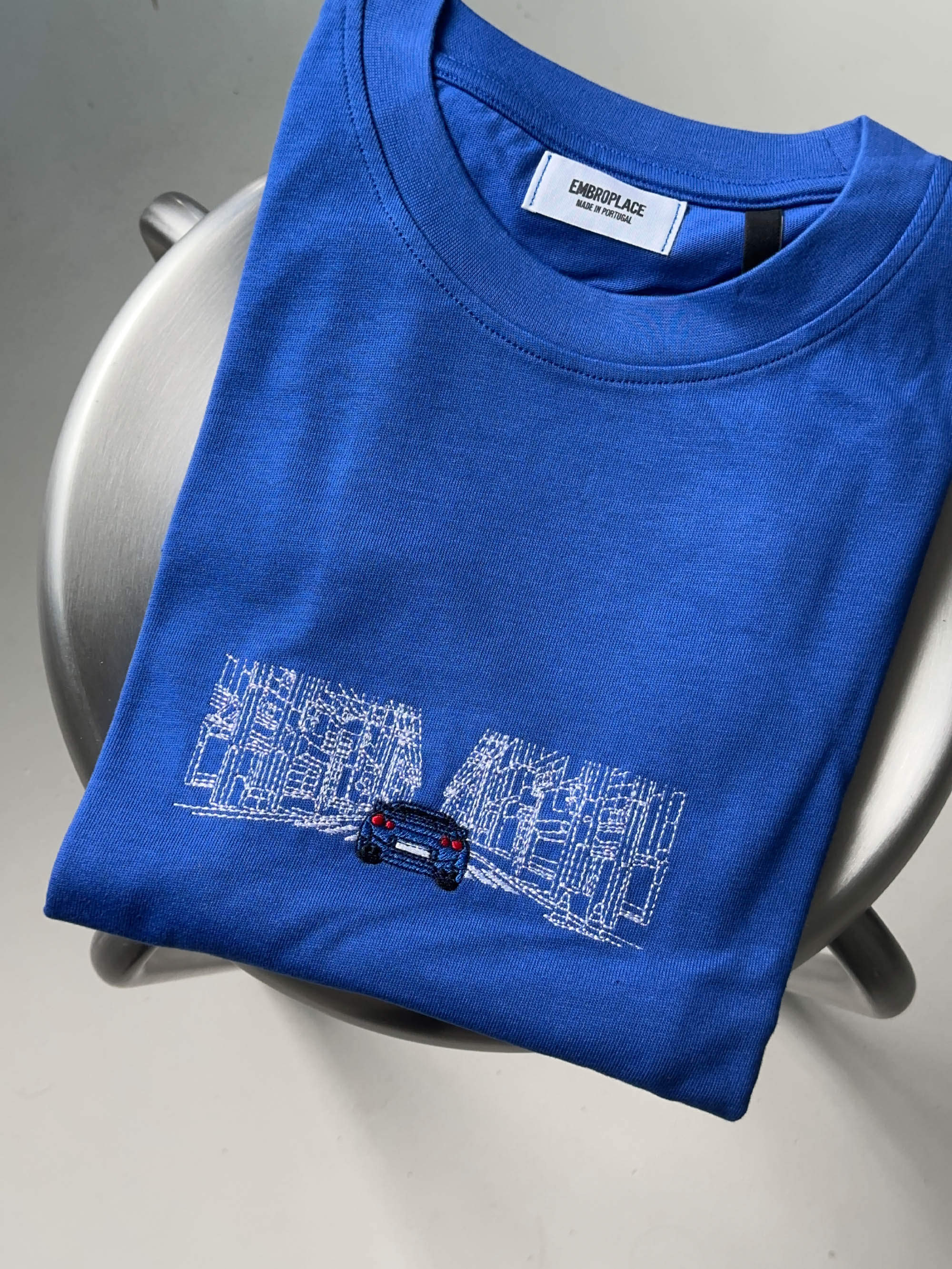 Japanese Street And Car T-shirt Premium Oversized Cobalt Blue M