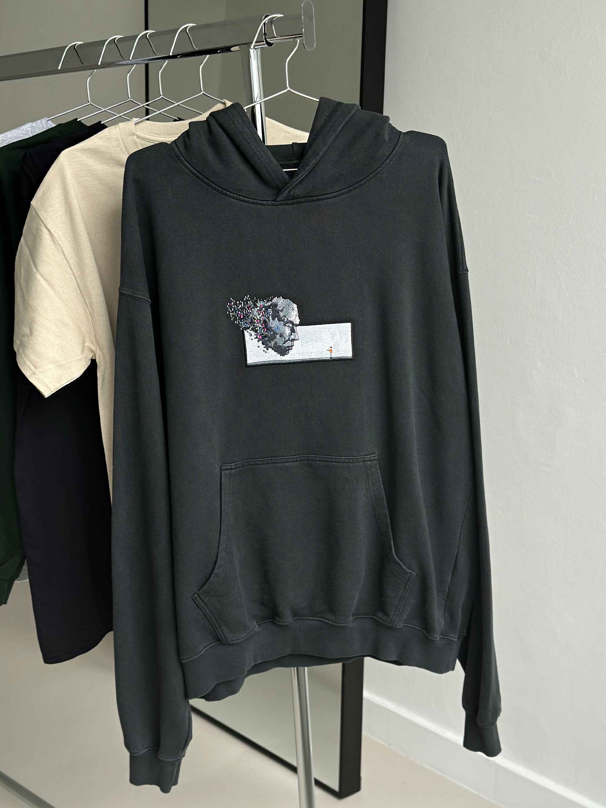 Artificial Intelligence and Human Hoodie Premium Oversized Vintage Black L