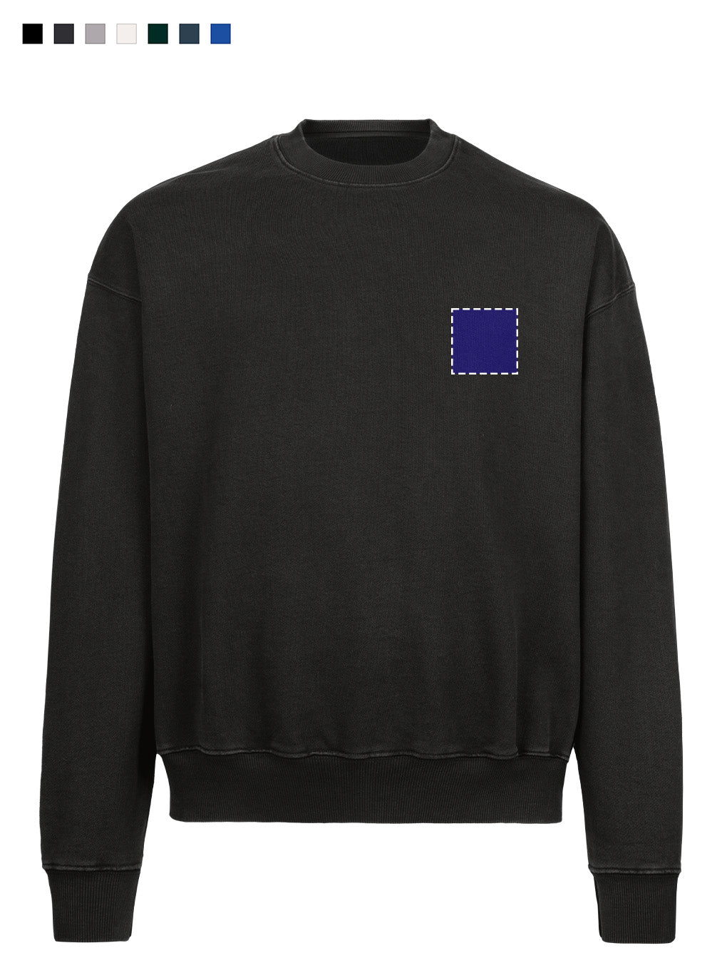 OVERSIZED CREWNECK SWEATER WITH SMALL LOGO