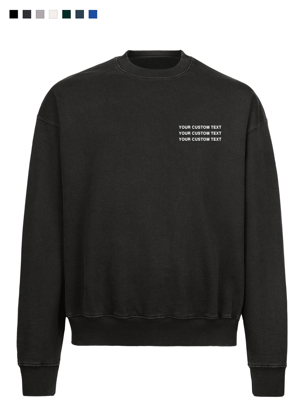 OVERSIZED CREWNECK SWEATER WITH SMALL TEXT